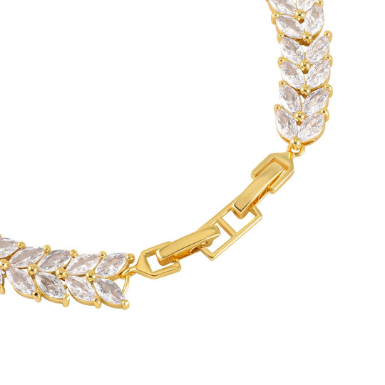 Weißer Zirkonia Armband, ca. 19 cm, Messing ca. 6.00 ct