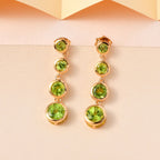 Natürliche Peridot Ohrringe 925 Silber vergoldet ca. 3.67 ct