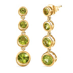 Natürliche Peridot Ohrringe 925 Silber vergoldet ca. 3.67 ct