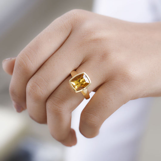 AA Premium Brasilianischer Heliodor Ring, 925 Silber Gelbgold Vermeil, ca. 3.78 ct