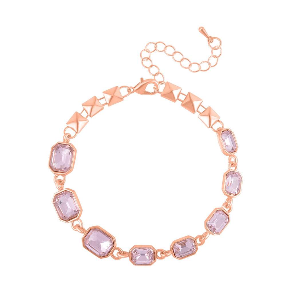 Rosa Kristall Armband, ca. 19 cm