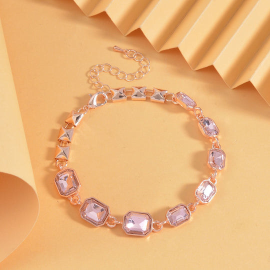 Rosa Kristall Armband, ca. 19 cm