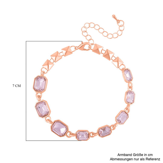 Rosa Kristall Armband, ca. 19 cm