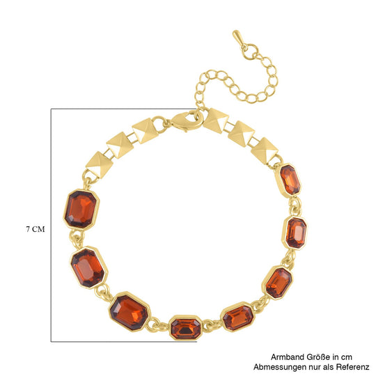 Braunes Kristall Armband, ca. 19 cm