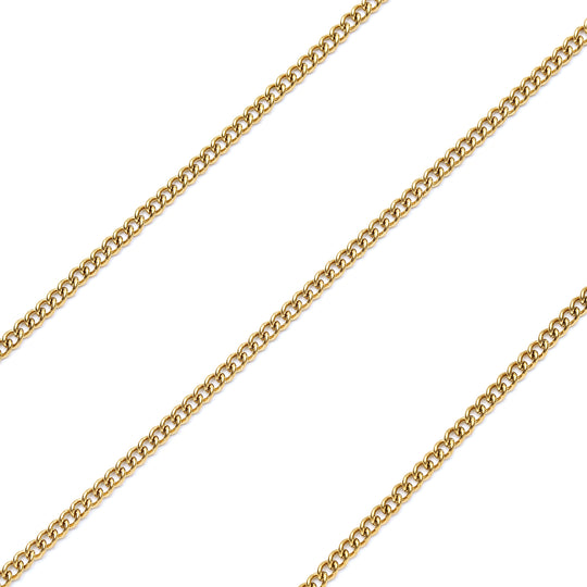 3-lagige Halskette, ca. 40.5 cm, 316L Edelstahl IP-Gold