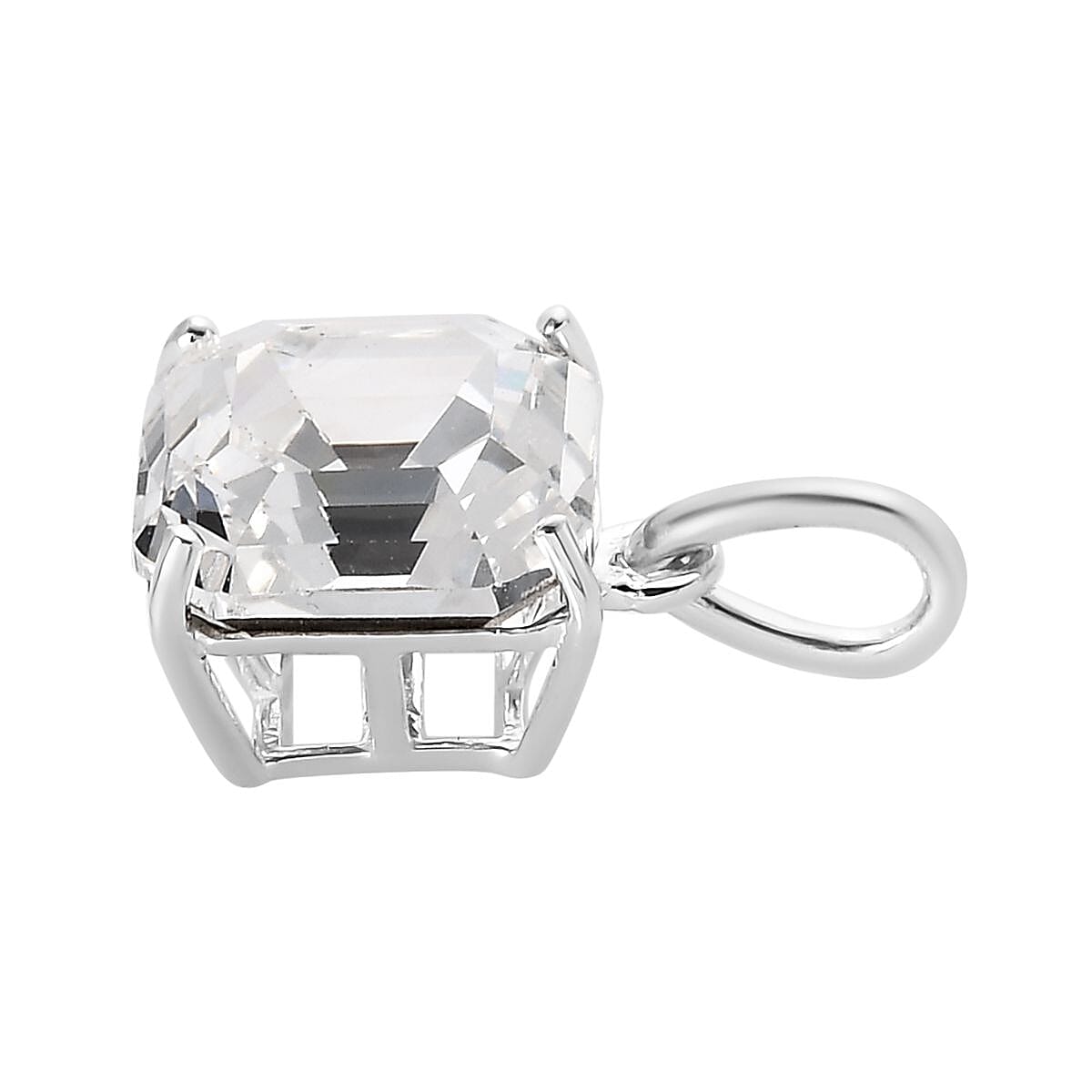 Weißer Kristall Anhänger 925 Silber