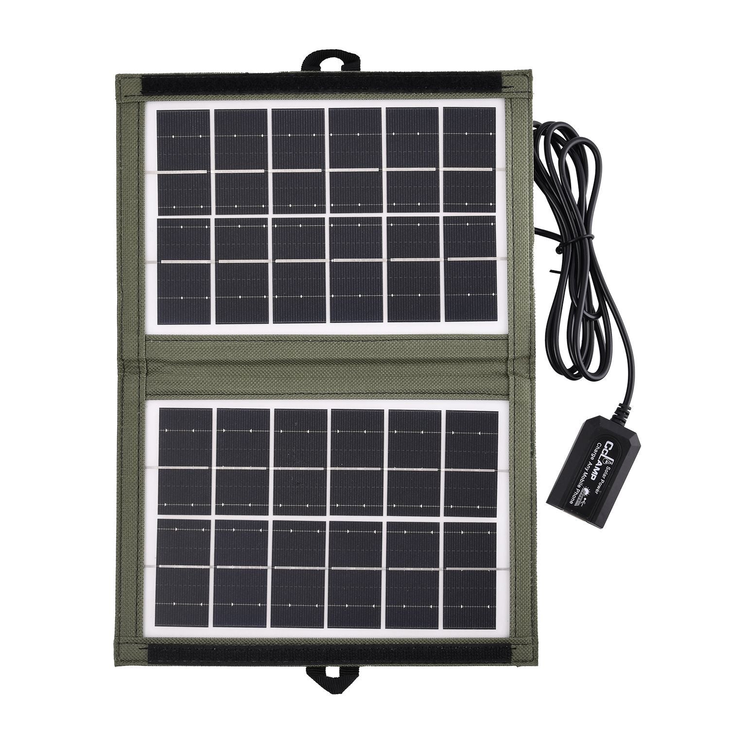Tragbares Solarpanel, 7W, USB und Mehrfachanschlüsse, Wasserdichtes Etui, 15x20 cm