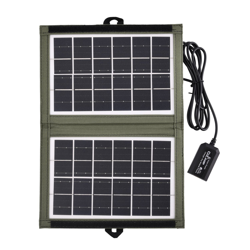 Tragbares Solarpanel, 7W, USB und Mehrfachanschlüsse, Wasserdichtes Etui, 15x20 cm