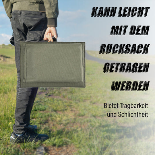 Tragbares Solarpanel, 7W, USB und Mehrfachanschlüsse, Wasserdichtes Etui, 15x20 cm