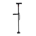 Smart Easy Up Gehstock mit Doppelgriffen, Leichtgewicht, Aluminium mit Drehbarer Basis, Mit Beleuchtung und SOS-Alarm, Höhenverstellbar 85-97 cm, schwarz
