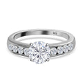 Moissanit Ring, 925 Silber platiniert, (Größe 20.00), ca. 1.29 ct