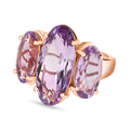 Rose De France Amethyst Ring, 925 Silber rosévergoldet, (Größe 17.00), ca. 8.81 ct