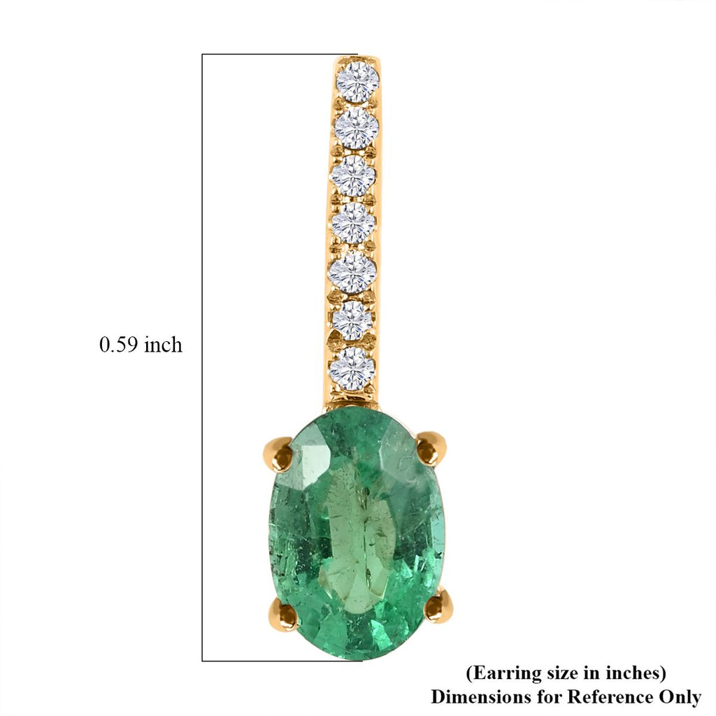 AAA Kagem Sambischer Smaragd, weißer Diamant, zertifiziert und geprüft, Ohrringe 585 Gold ca. 1.75 ct