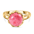 Norwegischer Thulit, weißer Zirkon Ring, vergoldet (Größe 17.00) ca. 4.63 ct