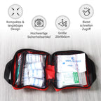 Kompaktes Erste-Hilfe-Set (90 Teile): Für Auto & Zuhause - Verbände, Augenkapseln, Kühlpacks. Inkl. Dreiecksverband & elastische Binden