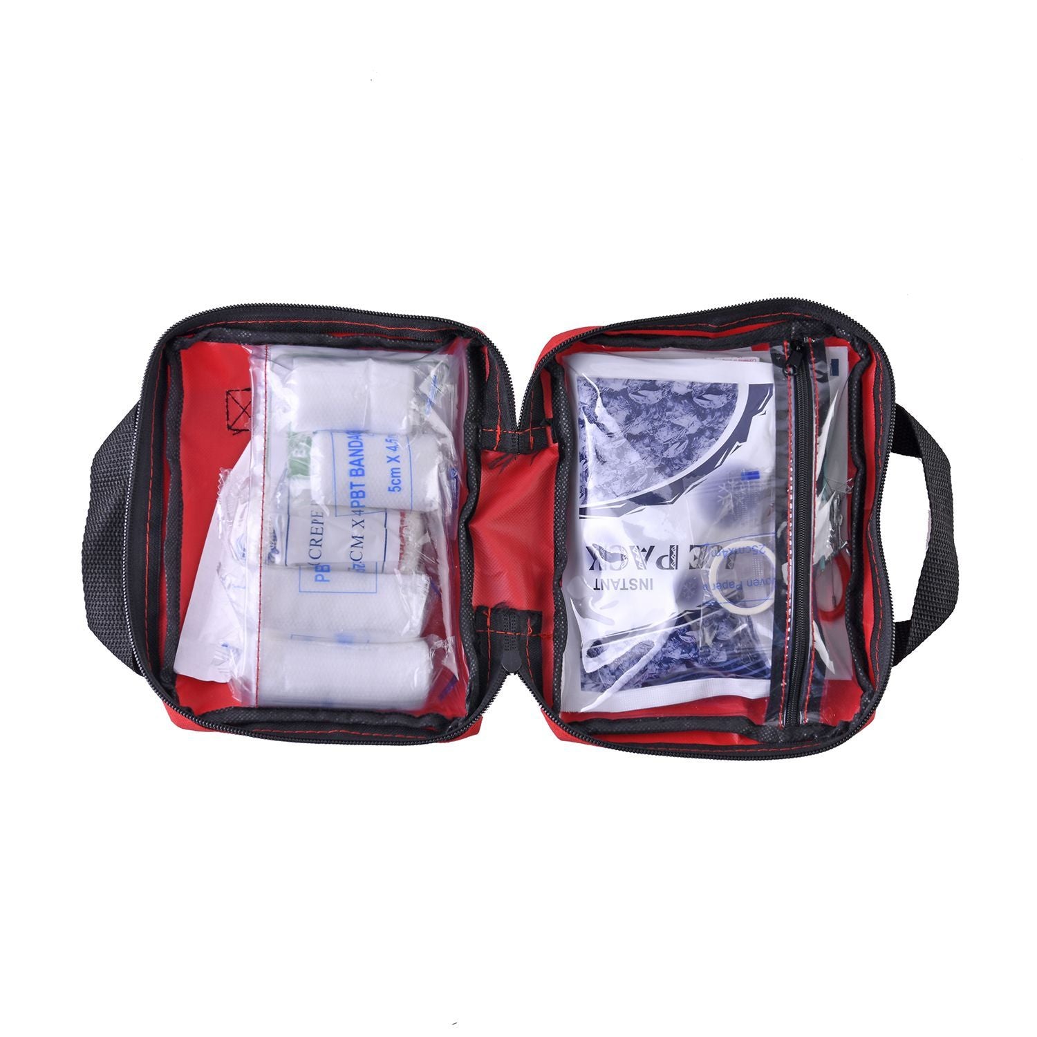 Kompaktes Erste-Hilfe-Set (90 Teile): Für Auto & Zuhause - Verbände, Augenkapseln, Kühlpacks. Inkl. Dreiecksverband & elastische Binden