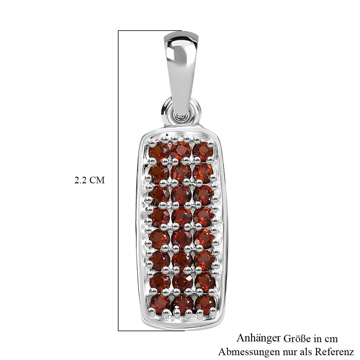 Roter Granat Anhänger 925 Silber ca. 0.46 ct