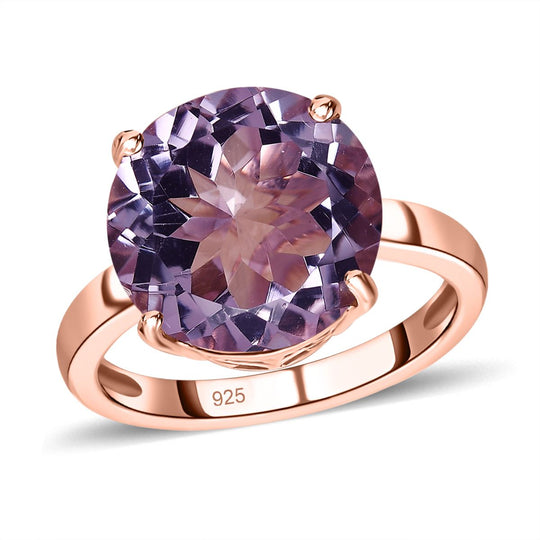 Rose De France Amethyst Ring, 925 Silber rosévergoldet, , ca. 5.59 ct