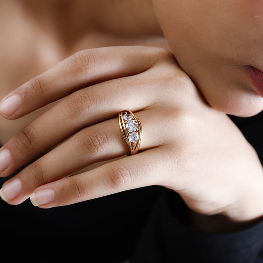 LUSTRO STELLA - Zirkonia Ring, 925 Silber platiniert, (Größe 18.00), ca. 3.24 ct