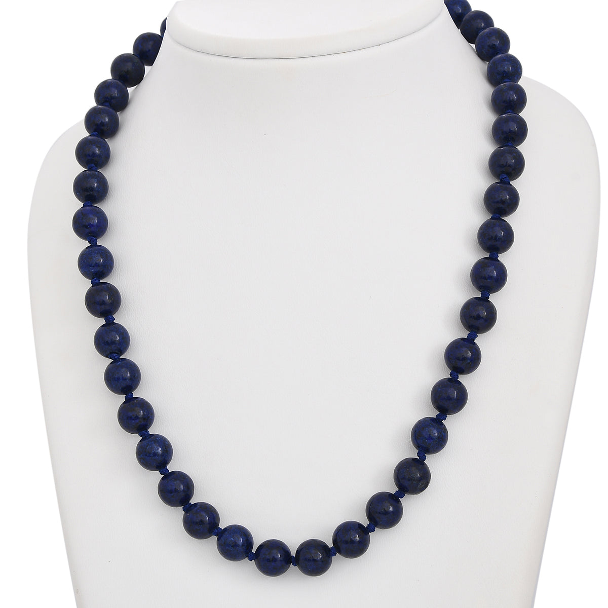 Lapislazuli Halskette, (9-11mm), ca. 50 cm, 925 Silber, ca. 276.50 ct