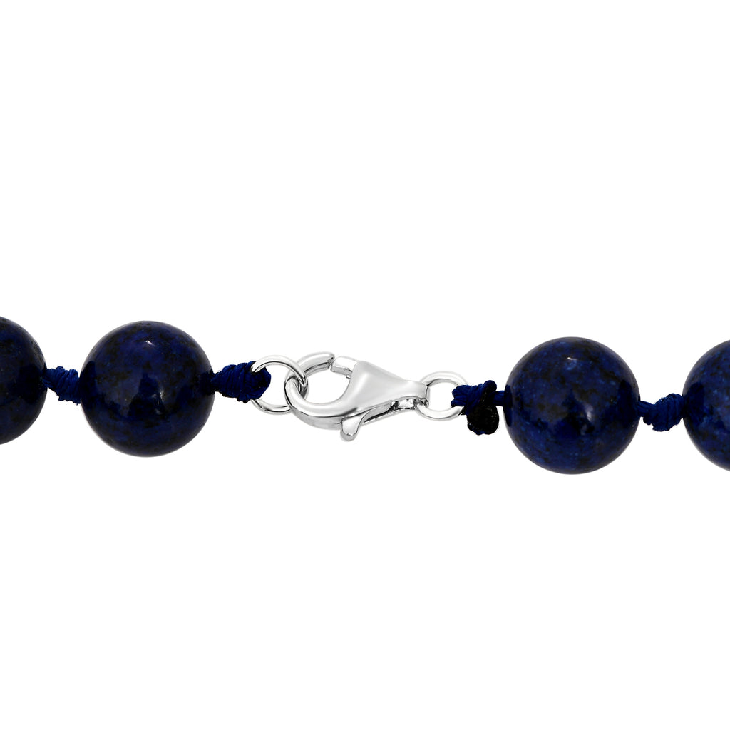 Lapislazuli Halskette, (9-11mm), ca. 50 cm, 925 Silber, ca. 276.50 ct