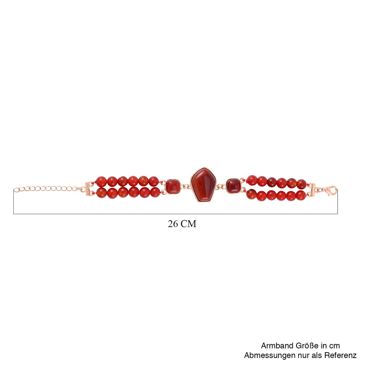 Roter Achat Armband, ca. 18 cm, gelb vergoldet, ca. 118.00 ct