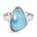 Larimar Ring, 925 Silber platiniert, (Größe 16.00), ca. 9.03 ct
