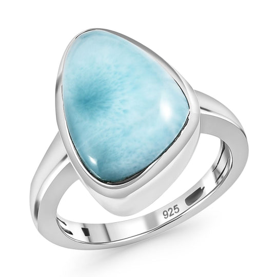 Larimar Ring, 925 Silber platiniert, , ca. 9.03 ct