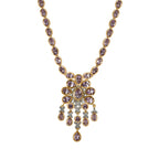 Rose De France Amethyst Halskette, ca. 45 cm, 925 Silber vergoldet, ca. 18.84 ct
