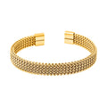 Geflochtenes Designer- Armreif ca. Flexibles cm ca. 20,50g, goldfarben