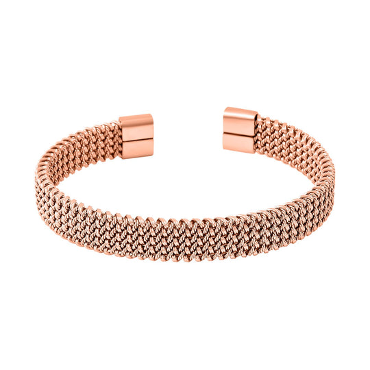 Geflochtenes Designer- Armreif ca. Flexibles cm ca. 20,50g, goldfarben