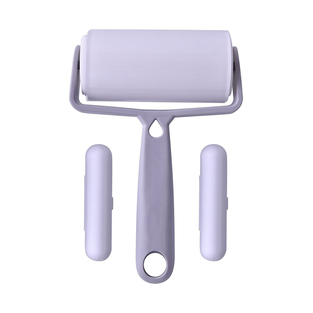 Auswaschbares Fusselroller-Set, 3-teilig, Hauptroller 18x12x4,5cm, Mini-Streifen 7x1,5x1,5cm
