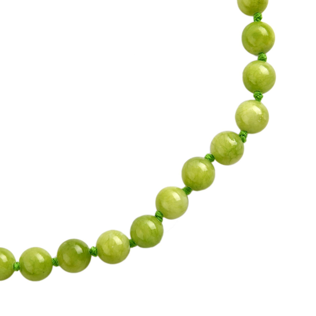 Grüner Quarzit Halskette ca. 45 cm Reiner Edelstahl IP-Gelbbeschichtung ca. 296.00 ct