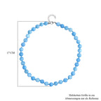 Blauer Quarzit Halskette, (9-11mm), ca. 45 cm, Reiner Edelstahl, ca. 296.00 ct