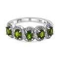 Natürlicher Chromdiopsid Ring, 925 Silber platiniert, (Größe 17.00) ca. 1.00 ct