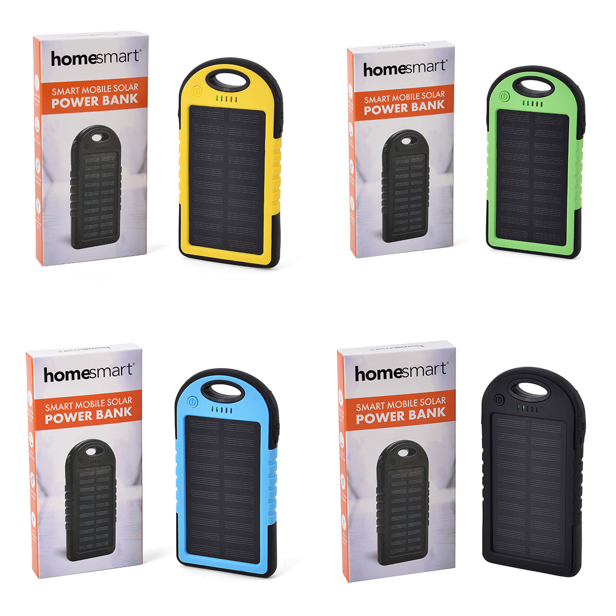 Homesmart 4er-Set Solar Powerbank mit LED-Licht