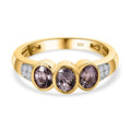 AA Natürlicher Tansanischer Lavendel-Spinell, Weißer Zirkon Ring, 925 Silber Gelbgold Vermeil, (Größe 21.00) ca. 1.38 ct