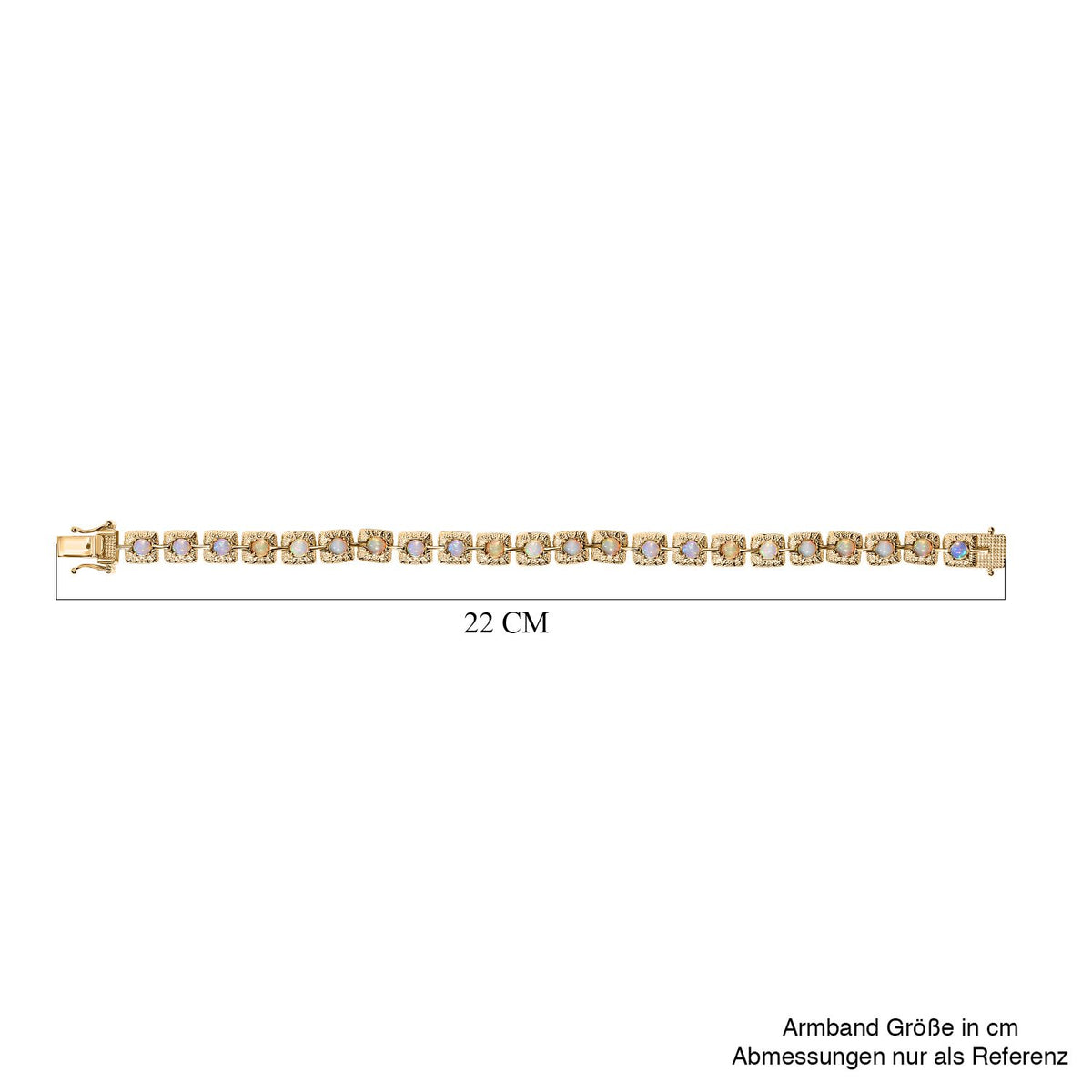 Natürlicher, äthiopischer Welo Opal Armband ca. 20 cm 925 Silber Gelbgold Vermeil ca. 4.29 ct