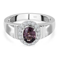 AA Lavendel-Spinell, Weißer Zirkon Ringe 925 Silber platiniert (Größe 17.00) ca. 1.19 ct