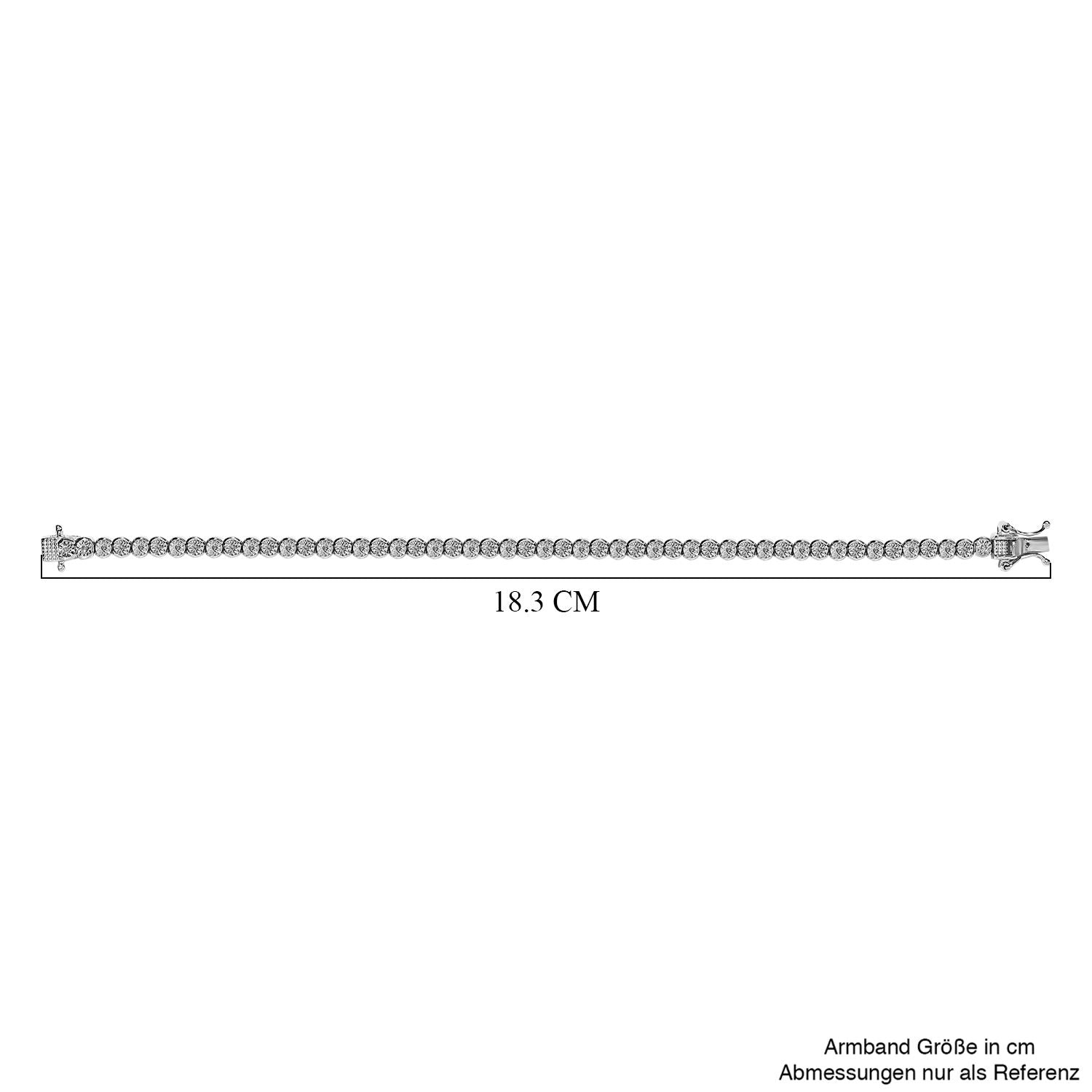 Weißes Diamant Armband, ca. 18 cm, 925 Silber platiniert, ca. 0.25 ct