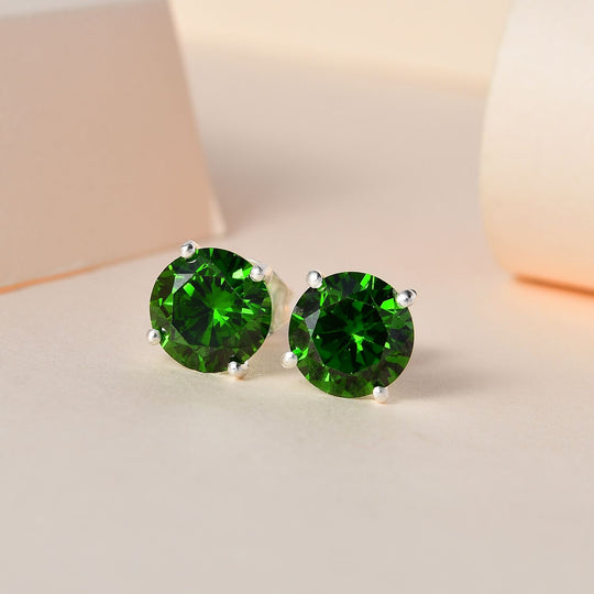 Grüner Zirkonia Ohrringe, 925 Silber ca. 6.45 ct