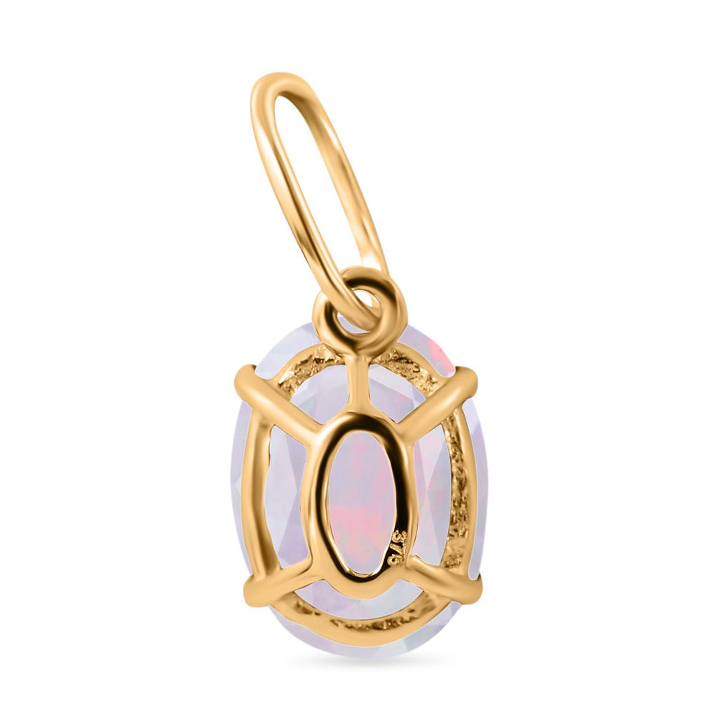 AA Natürlicher, äthiopischer Welo Opal Anhänger 375 Gold ca. 0.79 ct