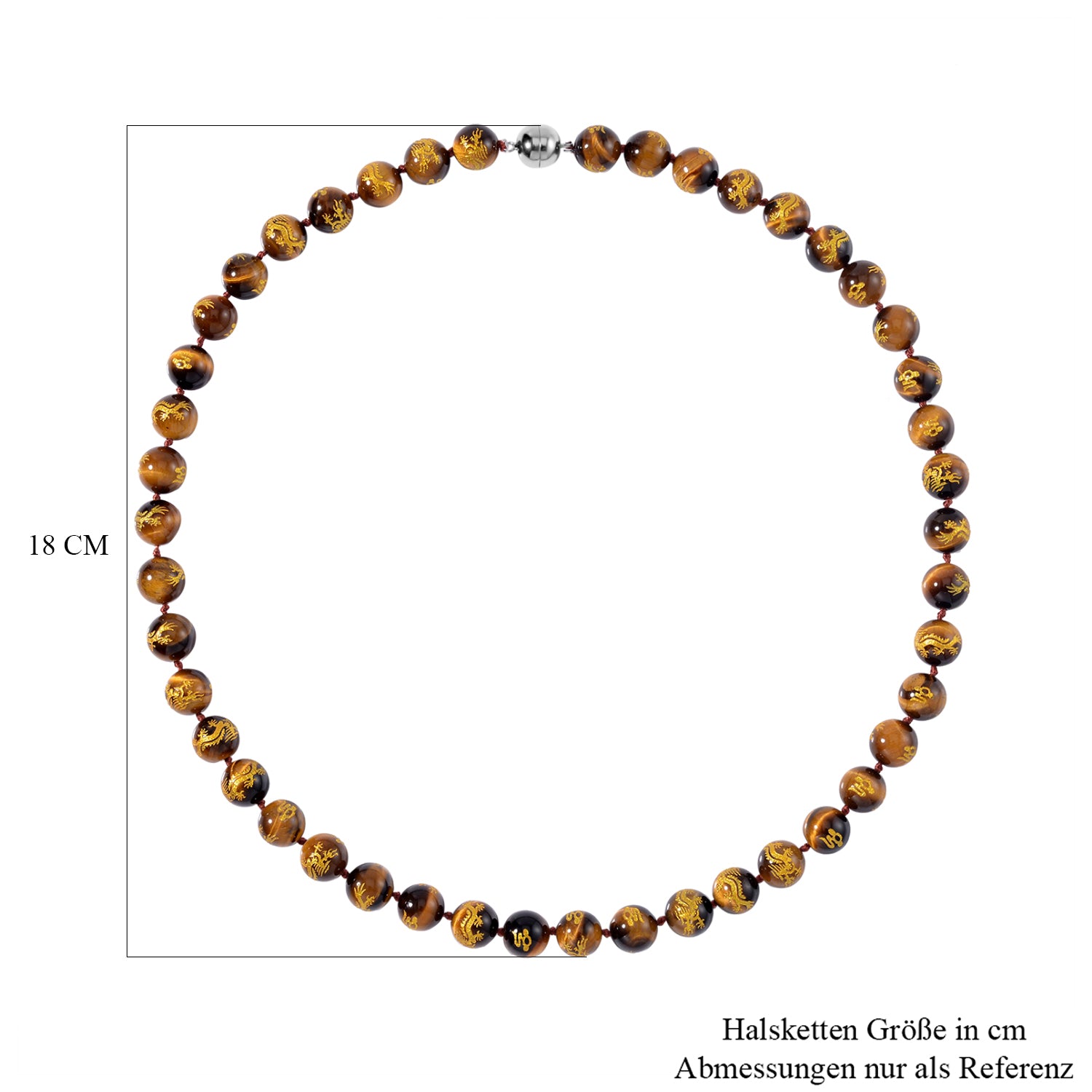 Gelbes Tigerauge Halskette ca. 50 cm 925 Silber rhodiniert ca. 335.00 ct