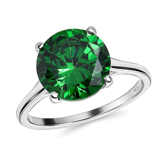 Grüner Zirkonia Ring, 925 Silber ca. 7.33 ct