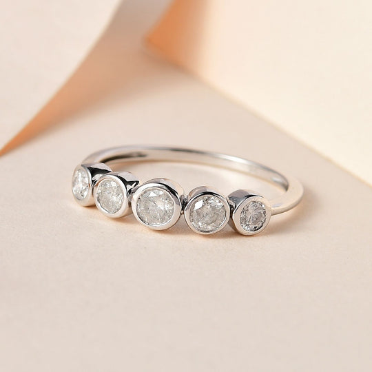 Weißer Diamant Ring 375 Gold (Größe 18.00) ca. 0,50 ct