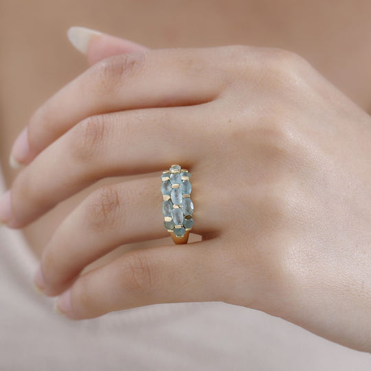 Grandidierit Ring, 925 Silber Gelbgold Vermeil, ca. 2.39 ct