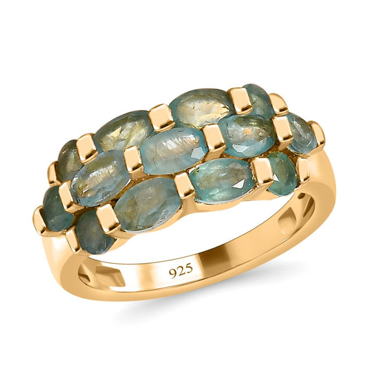 Grandidierit Ring, 925 Silber Gelbgold Vermeil, ca. 2.39 ct