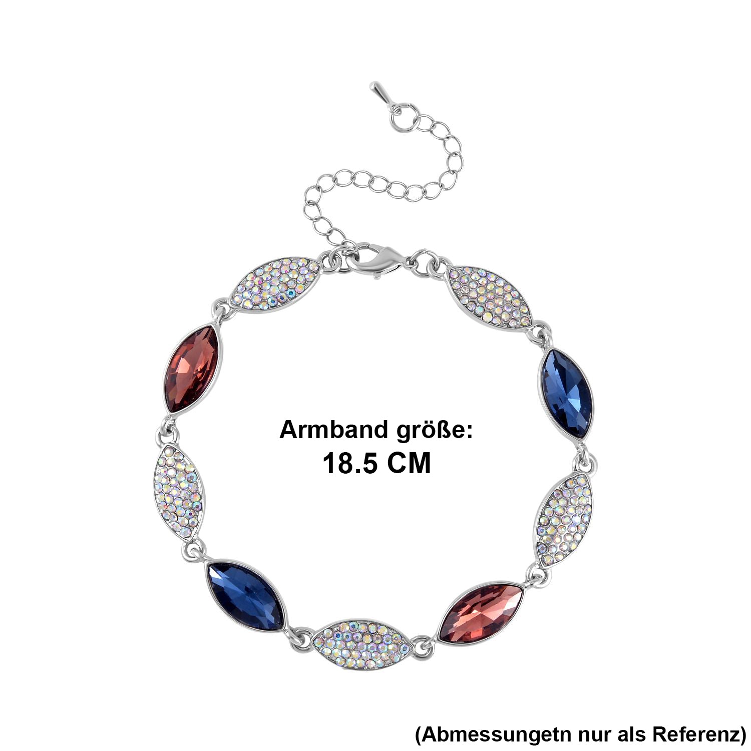 Mehrfarbiger Kristall Armband, ca. 20 cm