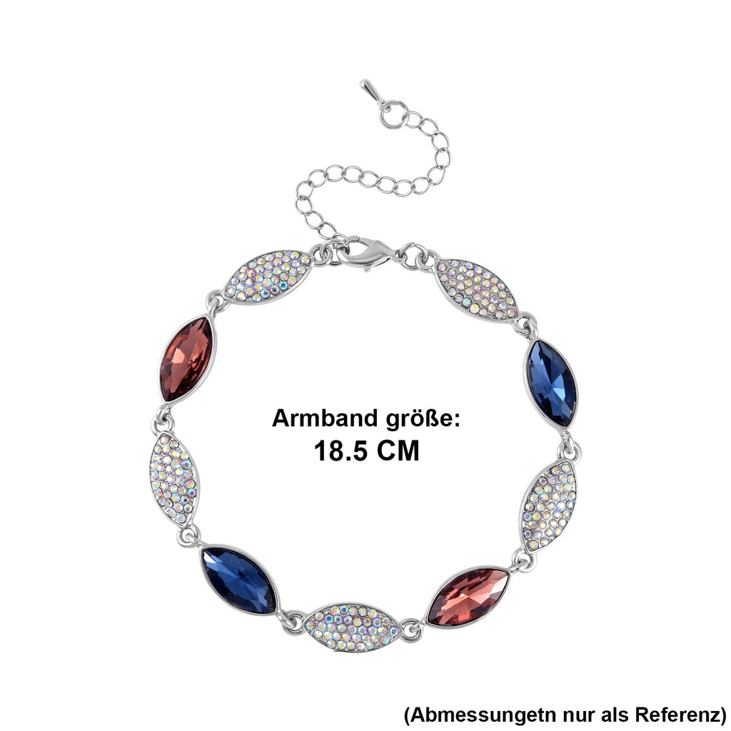 Mehrfarbiger Kristall Armband, ca. 20 cm