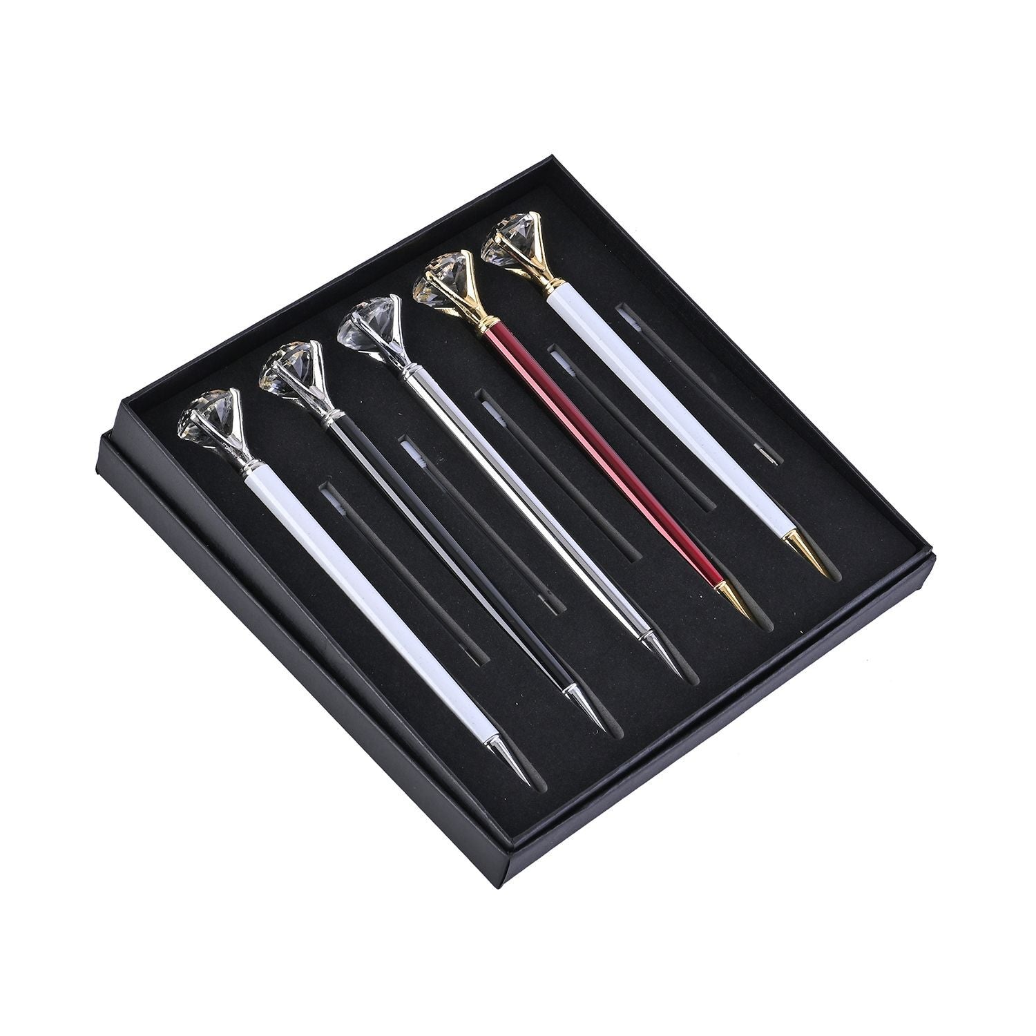 5er-Set Kristall-Kugelschreiber mit 5 Tinten, 15,2 cm, Mehrfarbig